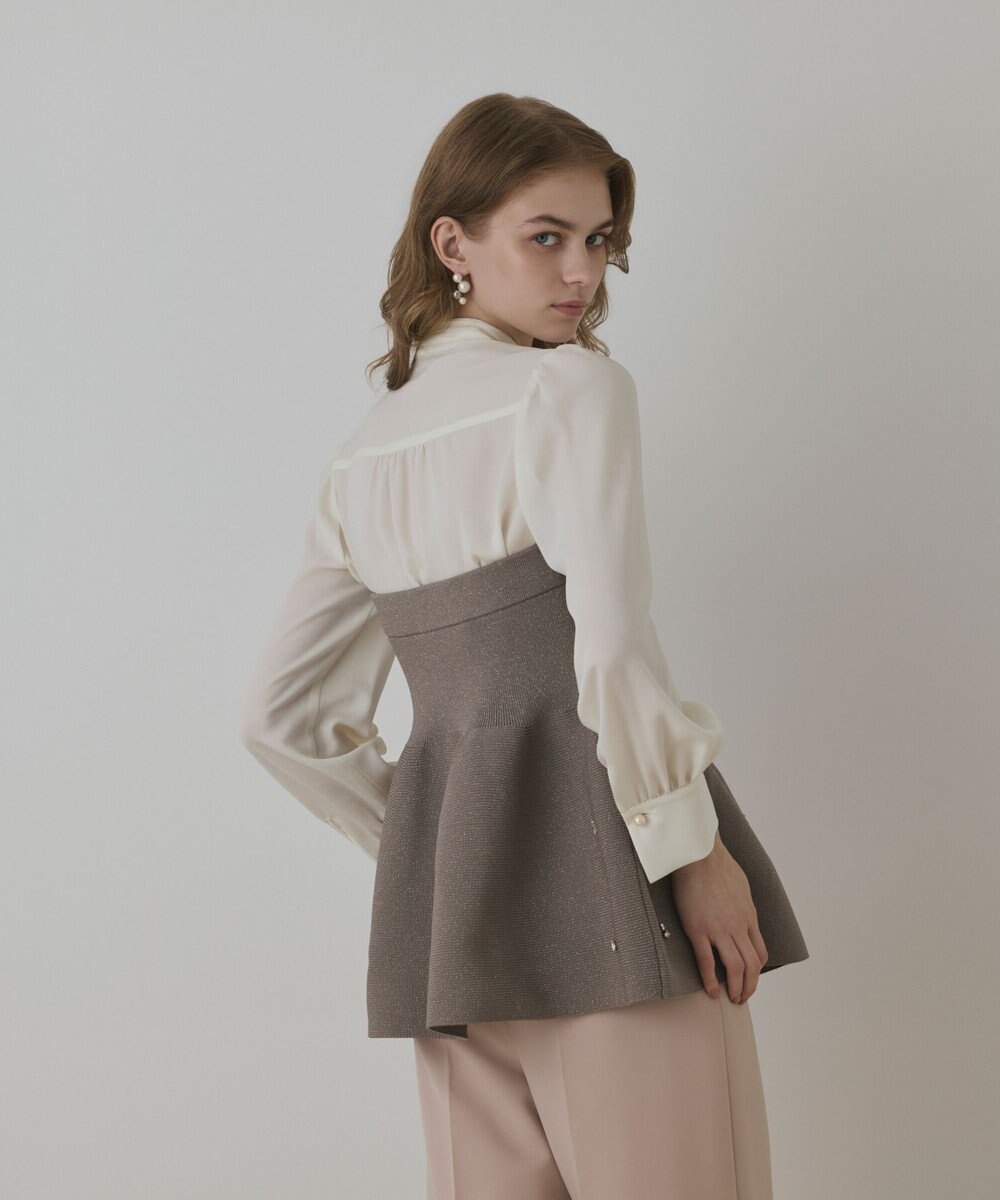 GRACE CONTINENTAL ペプラムベアニットトップ 