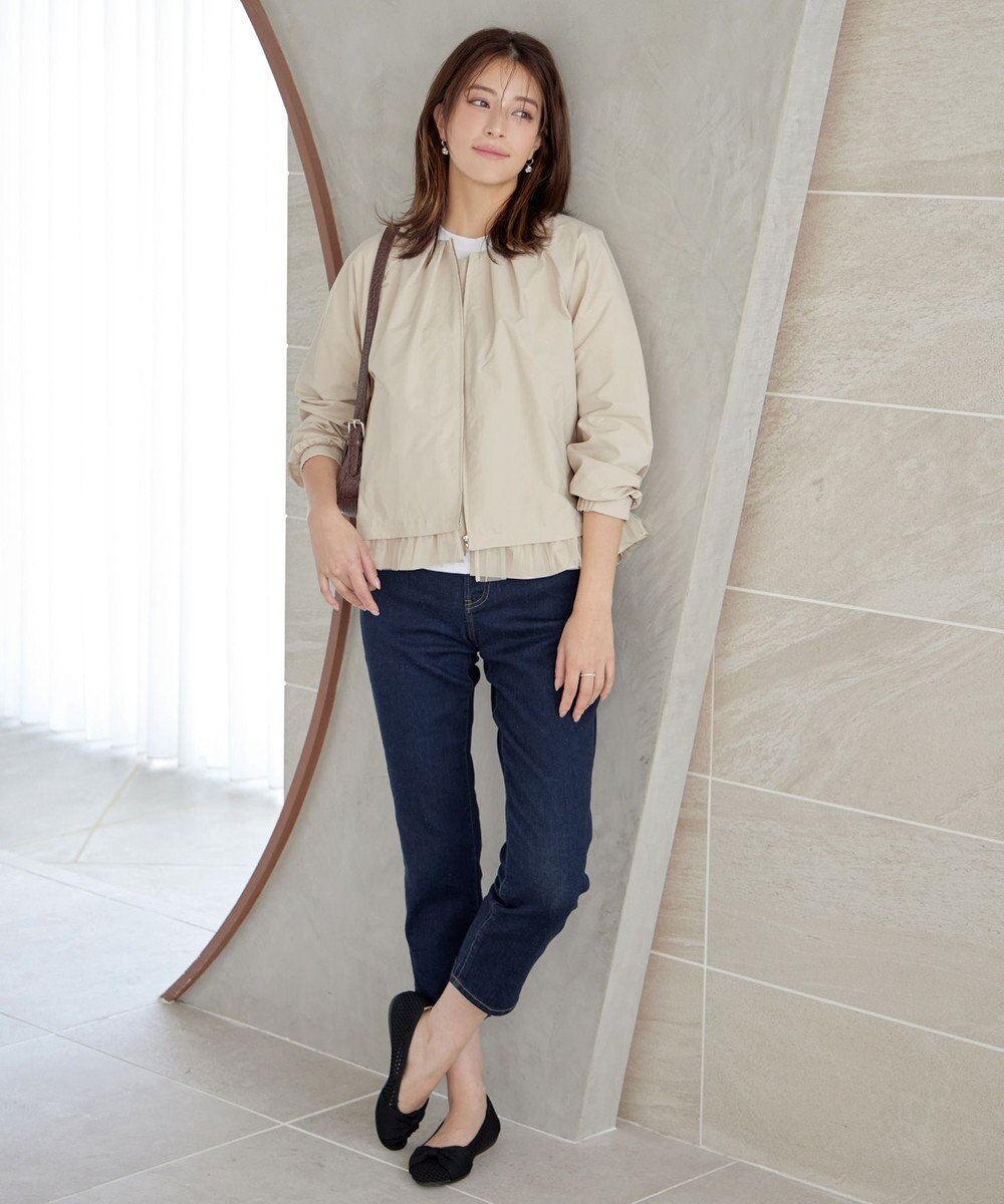 Tiaclasse 【洗える】チュールフリルタックブルゾン 