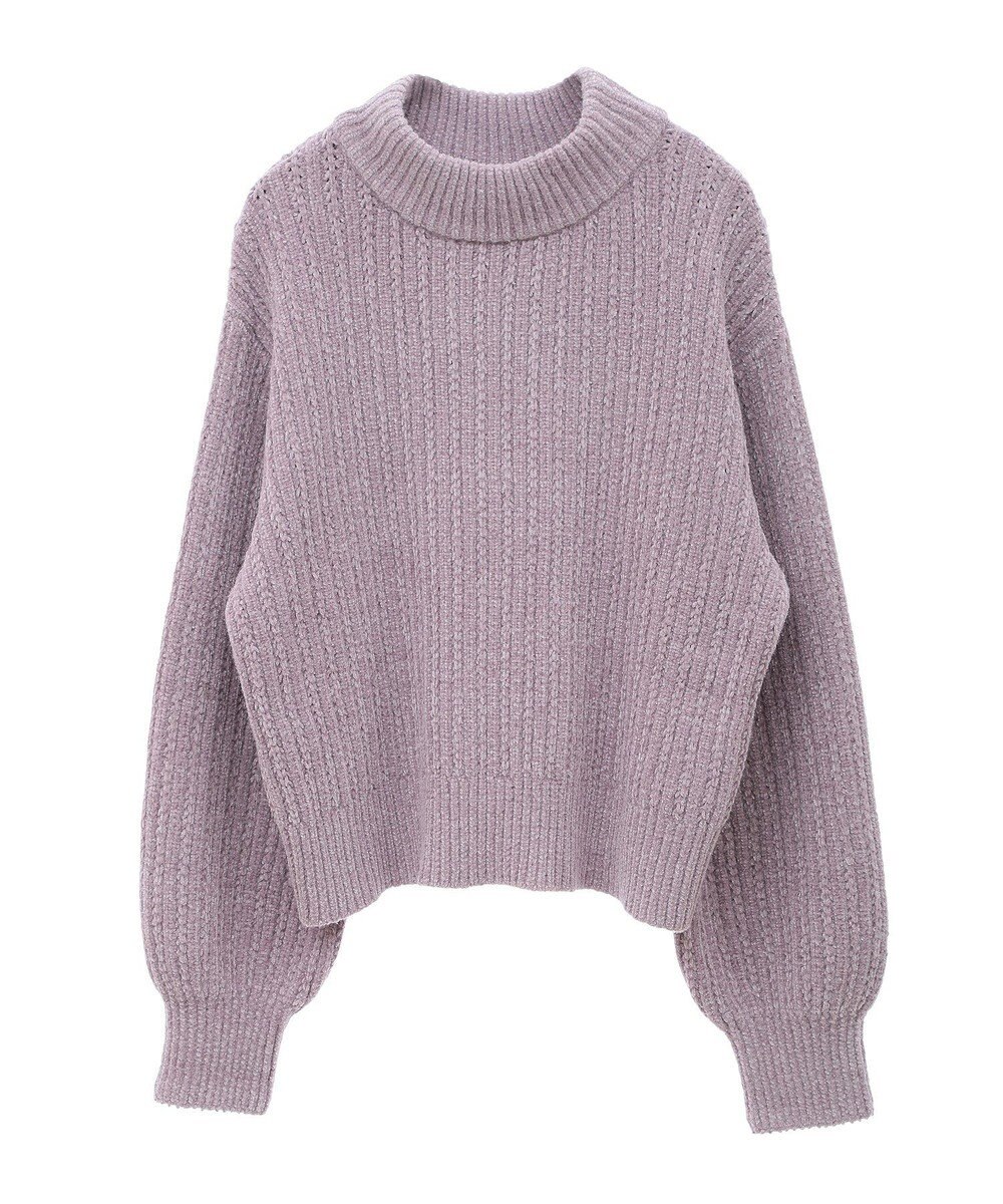 earth music&ecology 透かしベロアモールプルオーバー 