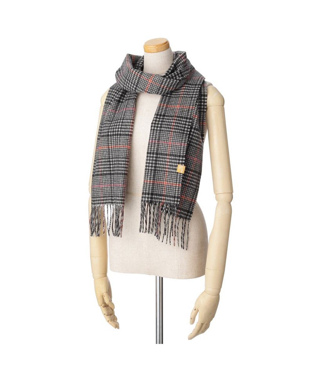 MOONBAT WEB限定【洗える】ミエル (miel) カシミヤ100％ チェックマフラー 