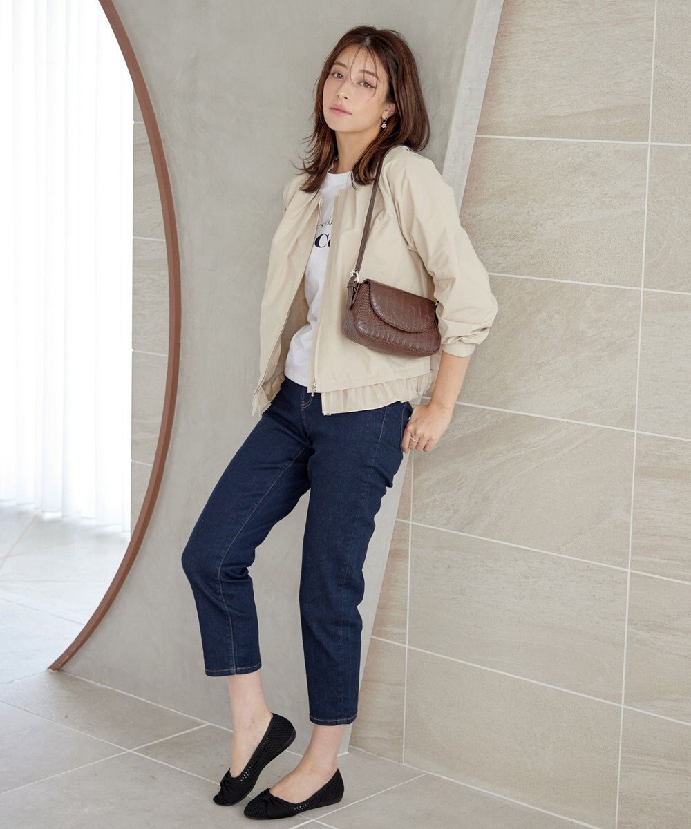 Tiaclasse 【洗える】チュールフリルタックブルゾン 