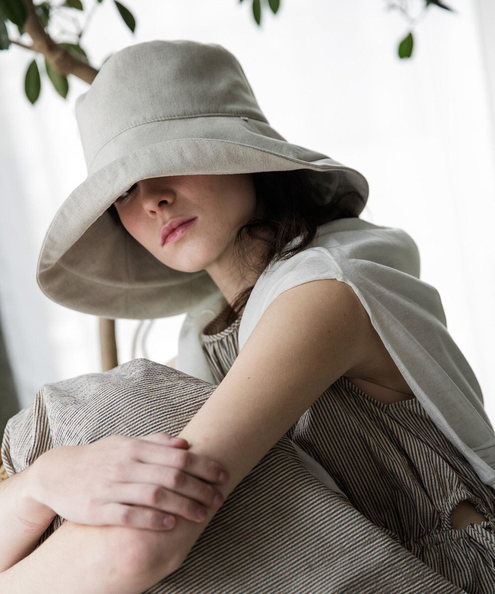 MOONBAT 【遮光】ワイヤー入りラフィネハット(つば広タイプ) 速乾／接触冷感／一級遮光／UVカット／軽量／手洗い可能／サイズ調整可能 