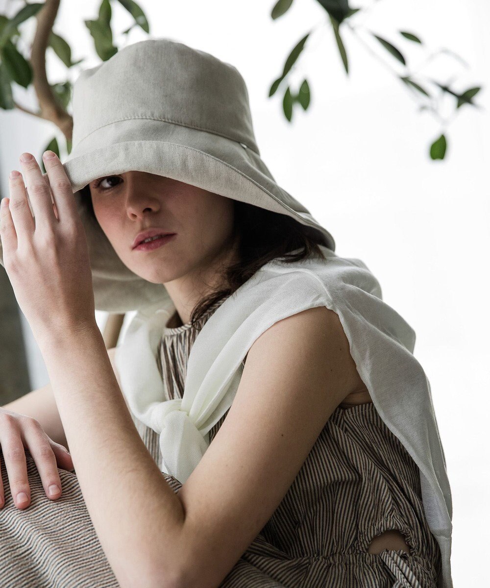 MOONBAT 【遮光】ワイヤー入りラフィネハット(つば広タイプ) 速乾／接触冷感／一級遮光／UVカット／軽量／手洗い可能／サイズ調整可能 