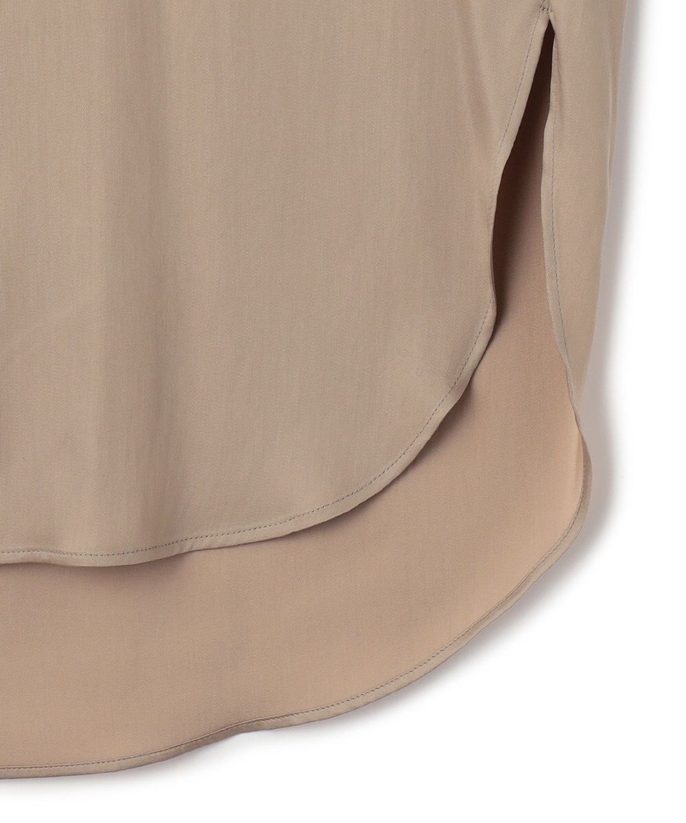 ICB 【WEB限定カラーあり・洗える】 シルキーサテン シャツブラウス 