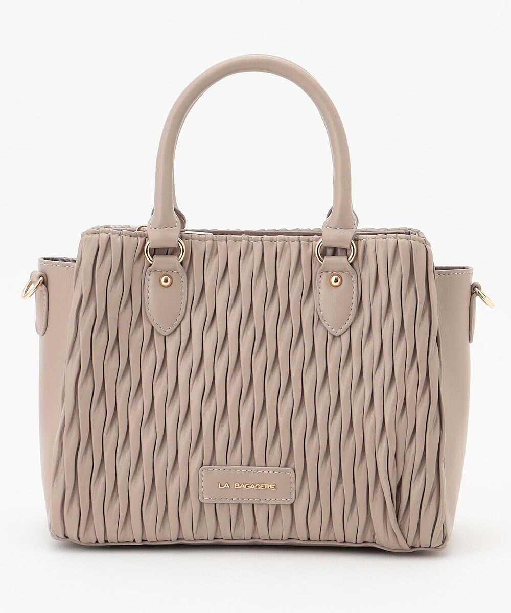 LA BAGAGERIE ランダムプリーツ2WAYハンドバッグ 