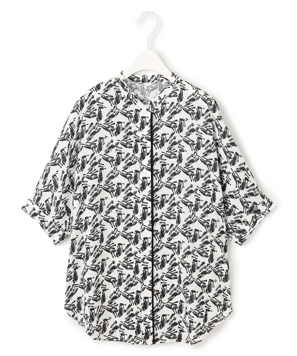 ICB L 【人気のため新色追加・接触冷感・UVケア・速乾・洗える】BackSatinAmunzen 5分袖バンドカラーブラウス 