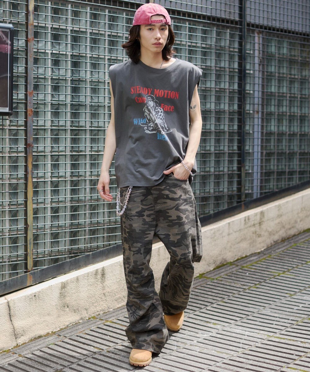 WEGO 【ユニセックス着用ITEM/MLサイズ展開】グラフィックBIGノースリーブ 