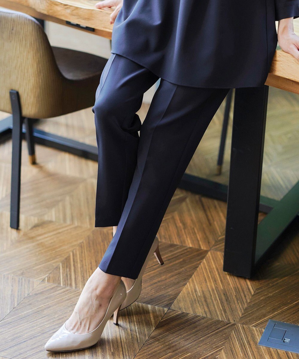 Tiaclasse 【ダブルストレッチ・洗える】テーパードパンツ 