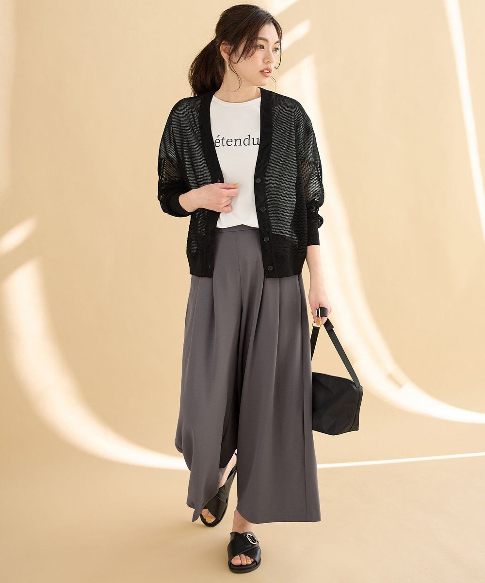 ANY L メッシュＶネックニットカーディガン 