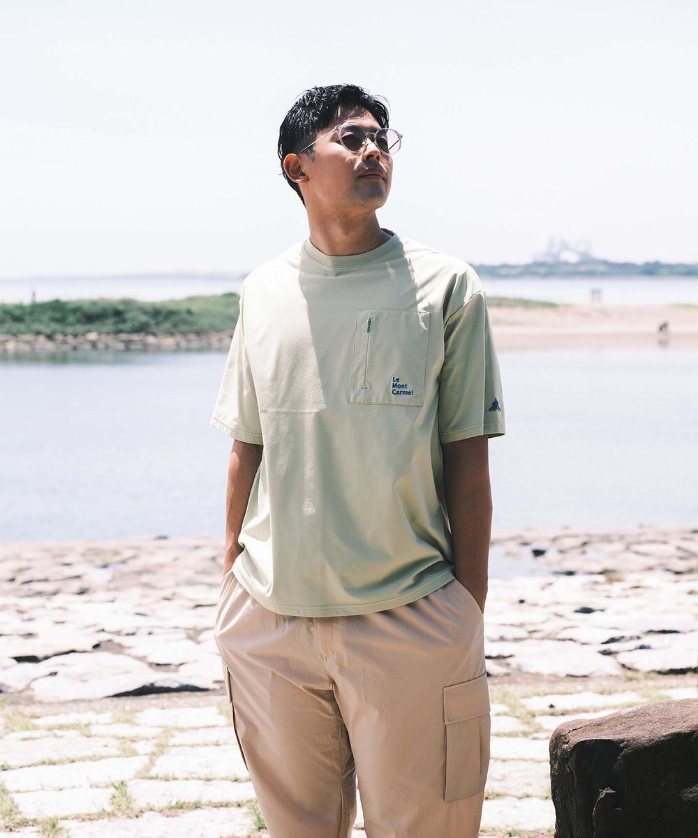 SHARE PARK MENS 【UVカット・吸水速乾・ストレッチ・軽量 】バックプリントポケットTシャツ（L・XLサイズ） 