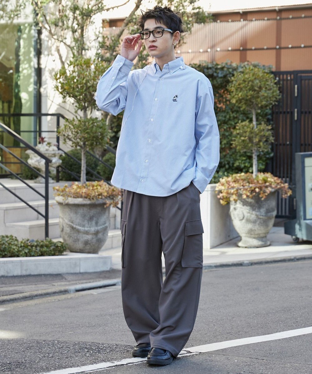 WEGO 【ユニセックス着用ITEM/MLサイズ展開】オックスフォードワンポイントシャツ（LS） 