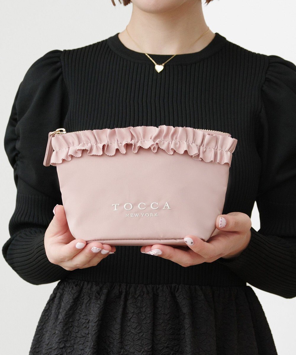 TOCCA 【撥水】FRILL GARLAND NYLON POUCH ポーチ 