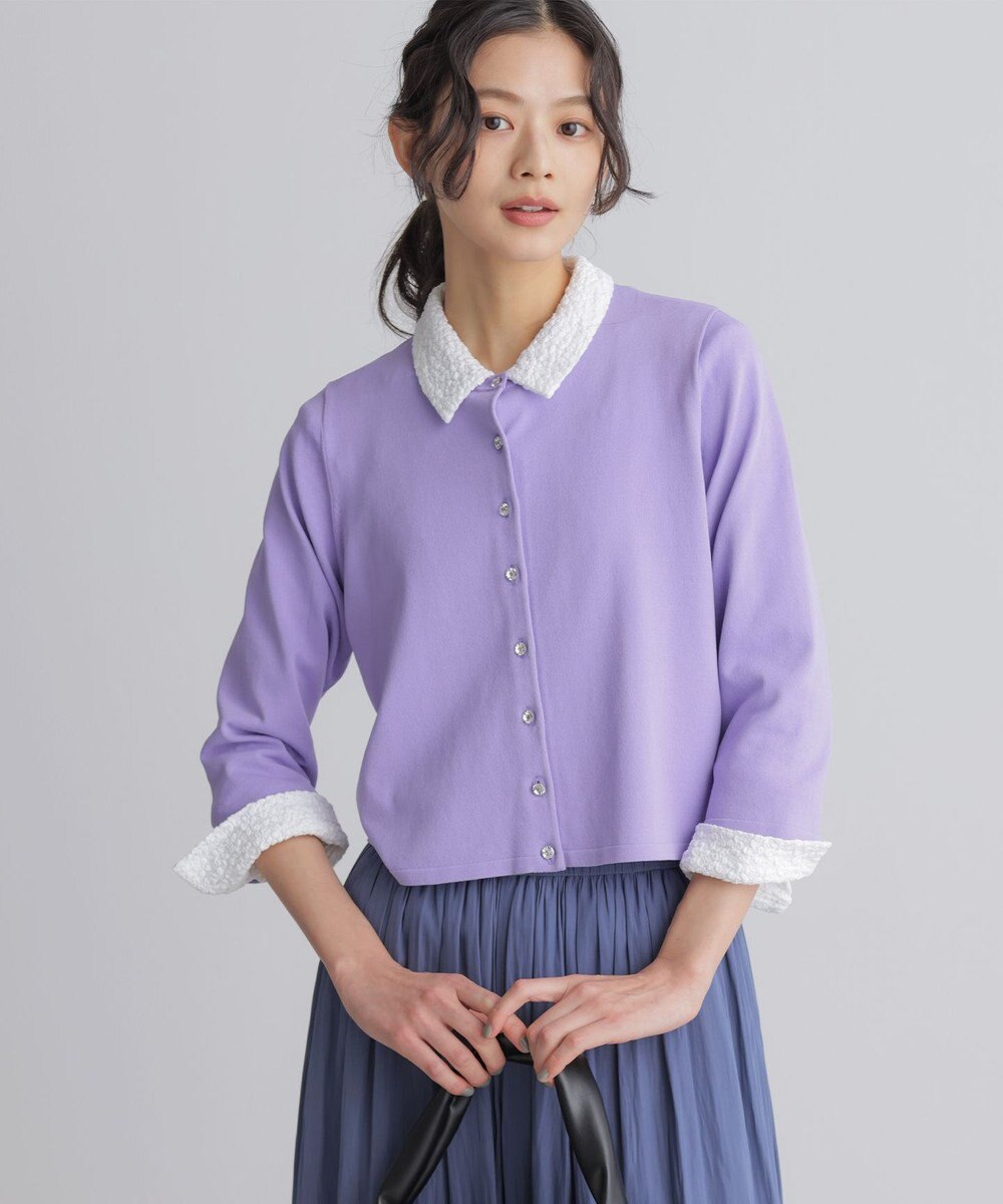 組曲 【WEB限定】フラワーチュールブラウスライク カットソー 