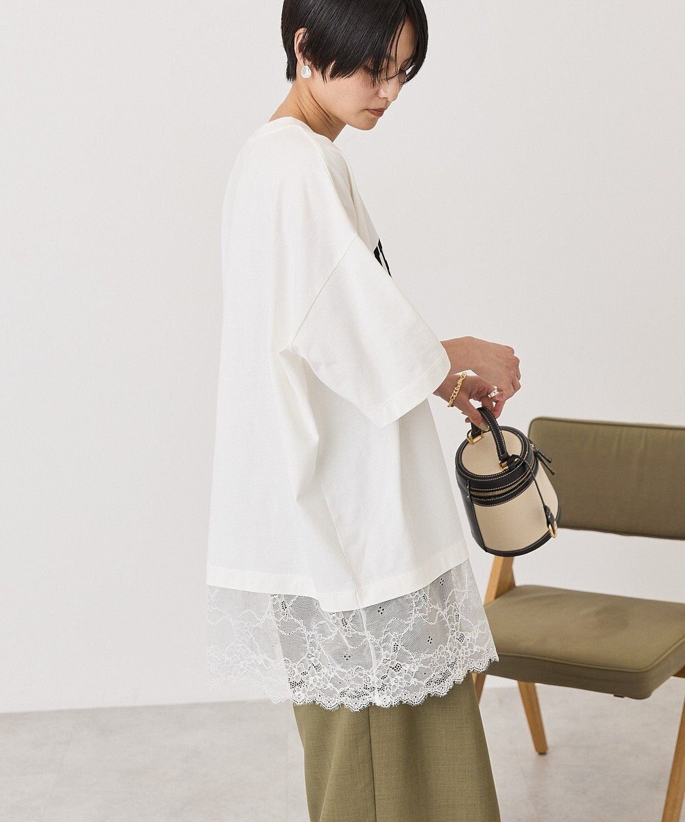 AMERICAN HOLIC カレッジロゴレースドッキングＴシャツ 