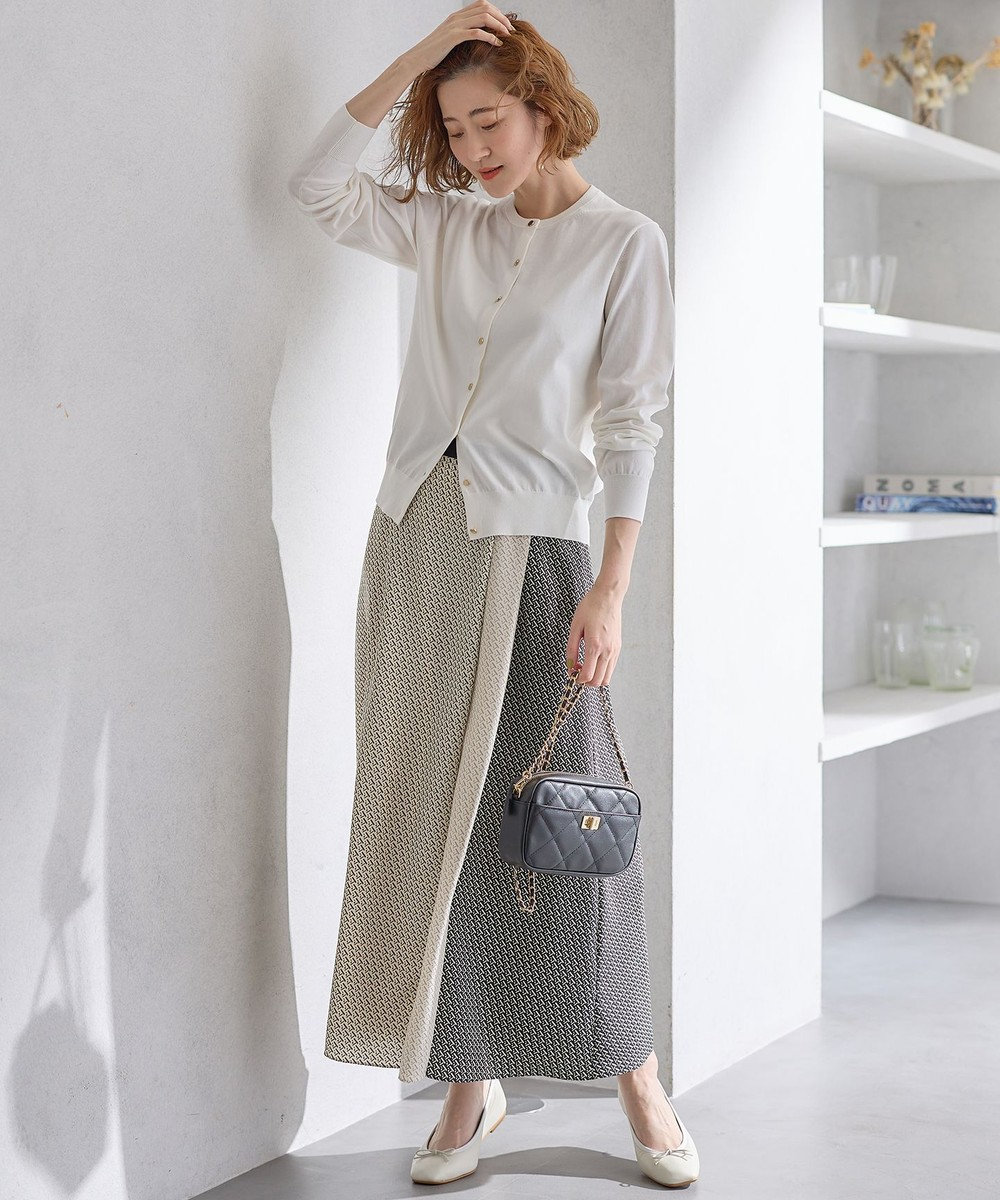 23区 【洗える】ジオメトリックパネルプリント スカート 