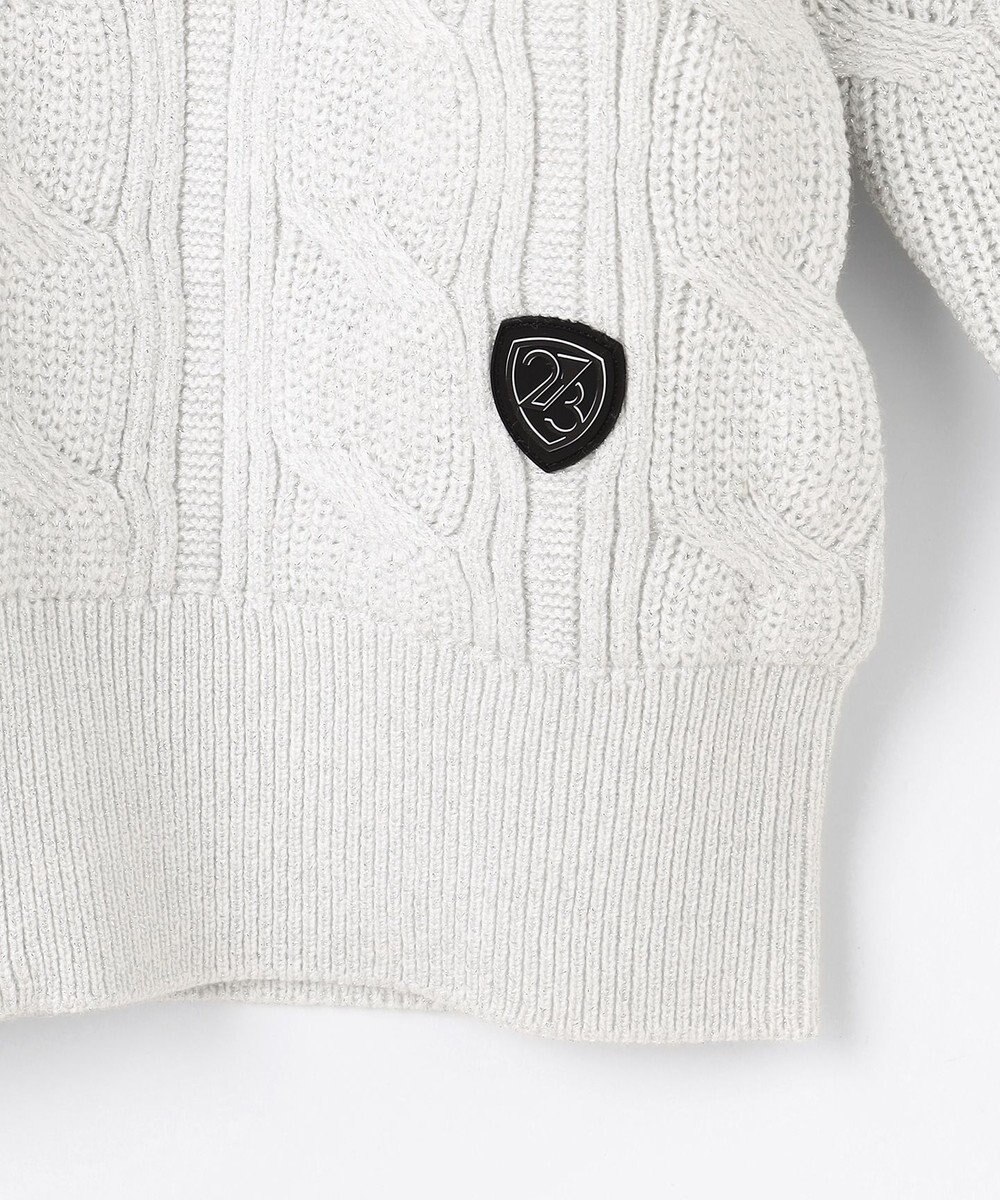 23区GOLF 【WOMEN】ラメケーブルジップアップカーディガン　防風裏地付き 