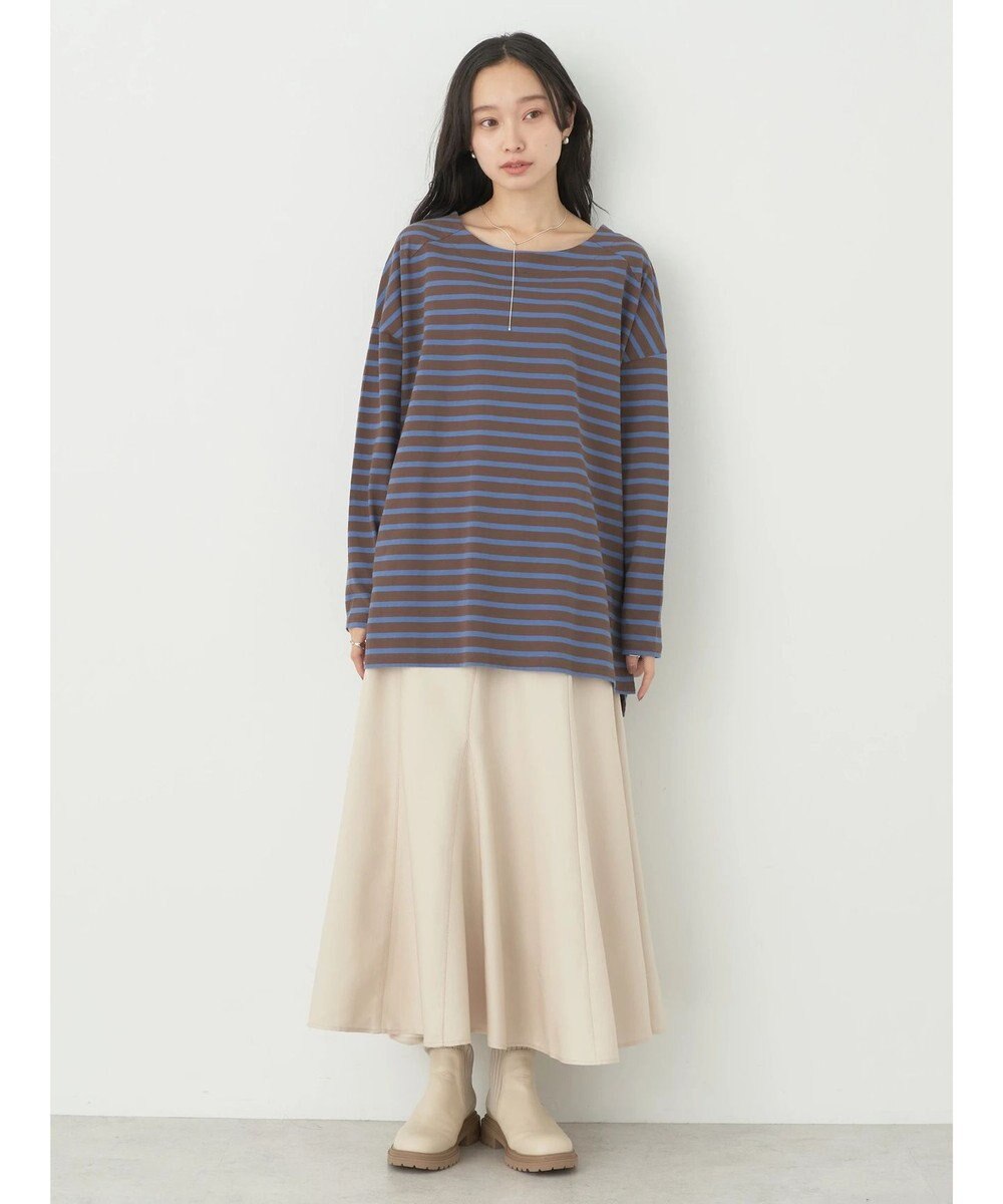 earth music&ecology バック釦ボーダーチュニック 