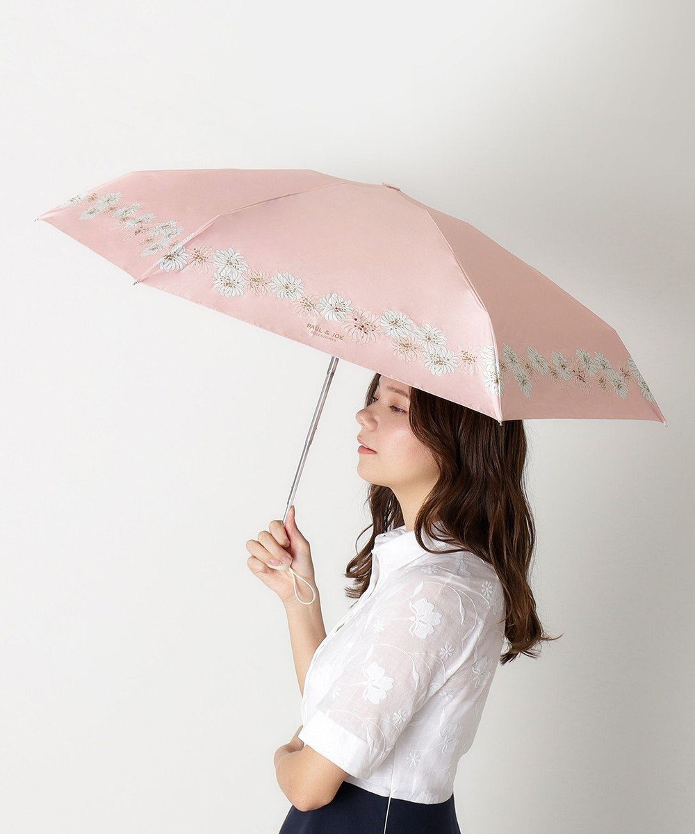 MOONBAT 【WEB限定/一級遮光99.99%】晴雨兼用折りたたみ日傘 ポール&ジョー(PAUL & JOE ACCESSOIRES)クリザンテーム/バイカラー 雨の日OK 遮熱 簡単開閉 UV 晴雨兼用 