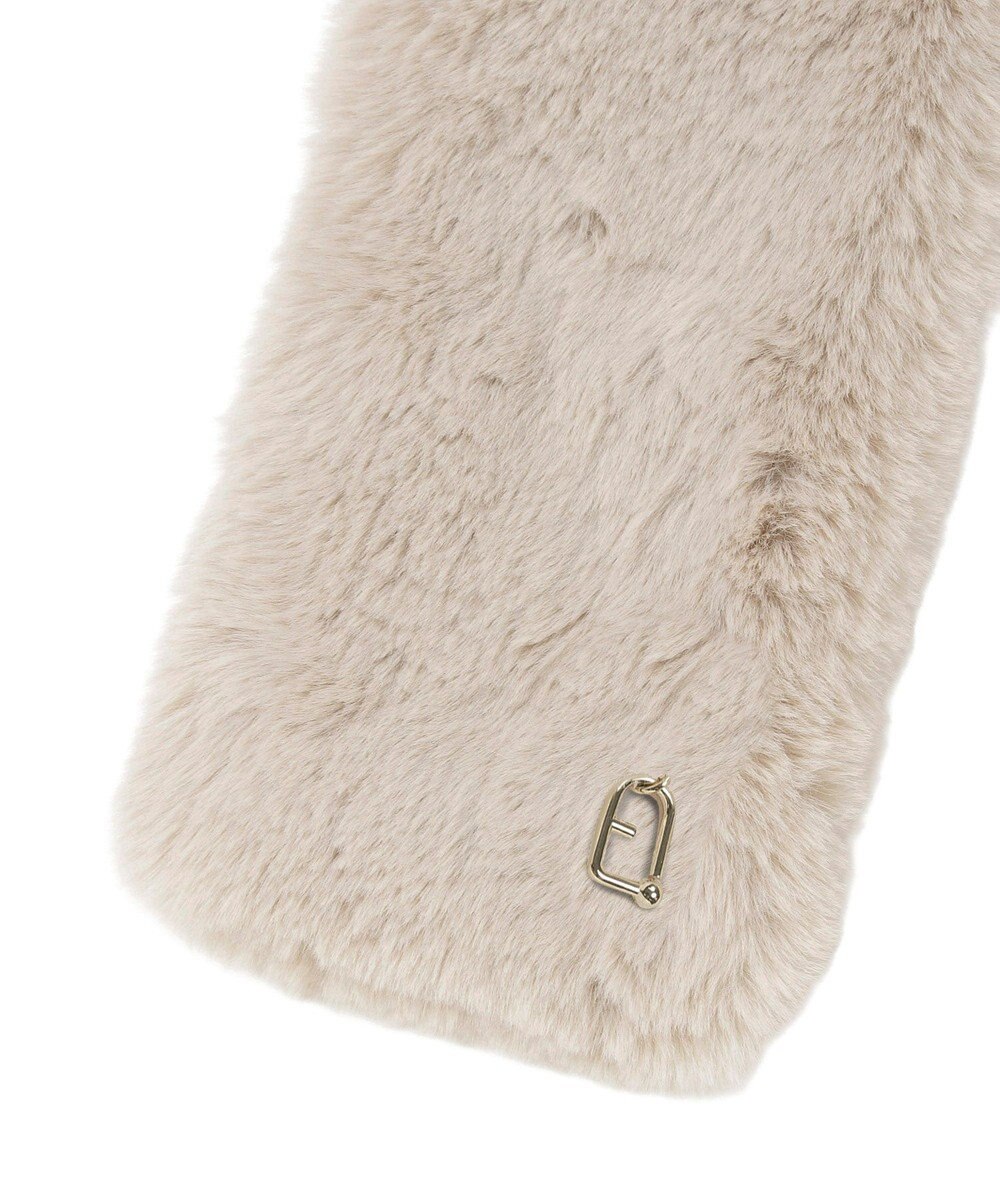 MOONBAT FURLA（フルラ）ベルト差し込みファーティペット アーチロゴ フェイクファー 