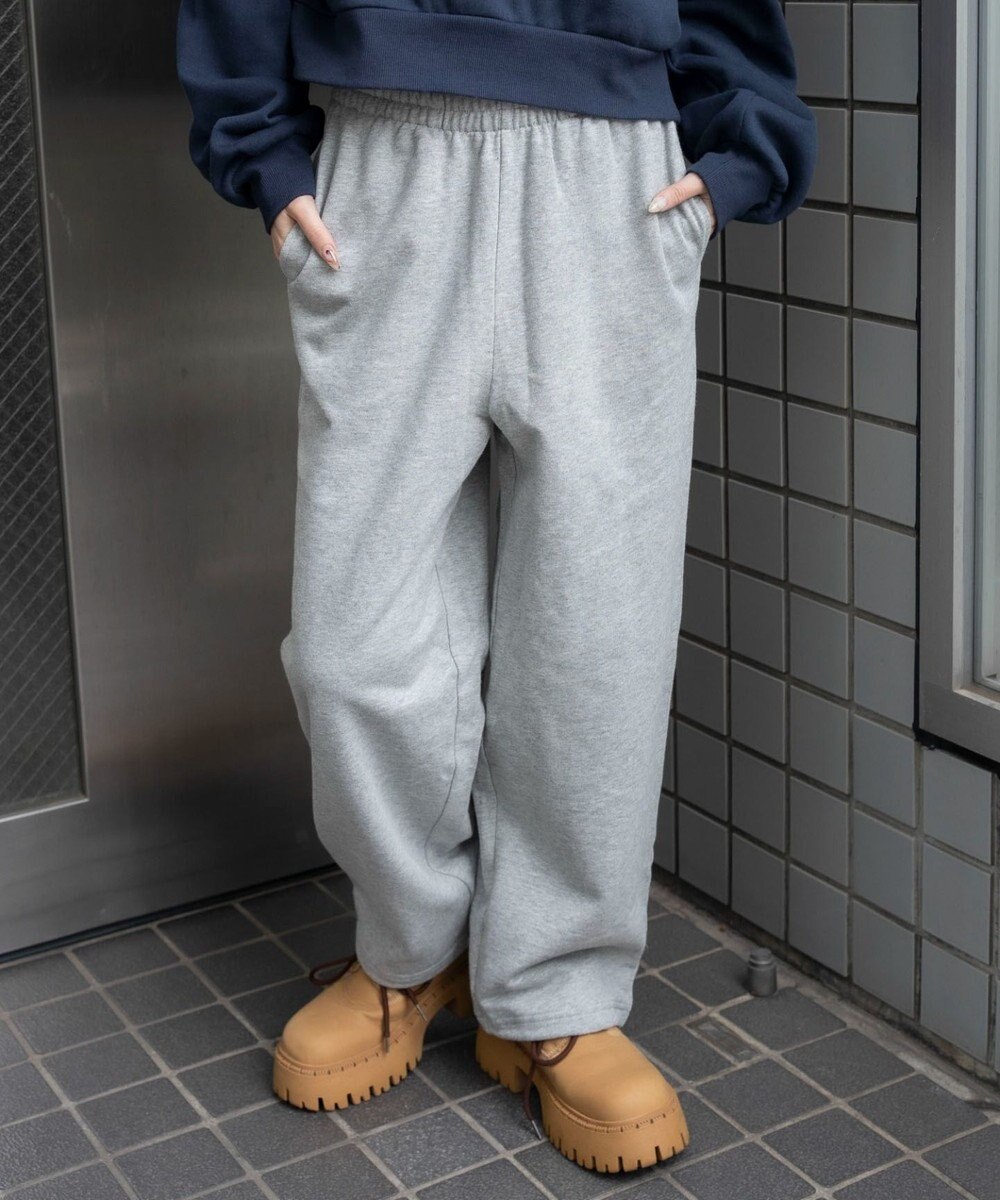 WEGO 【ウエストゴム】スウェットワイドパンツ 