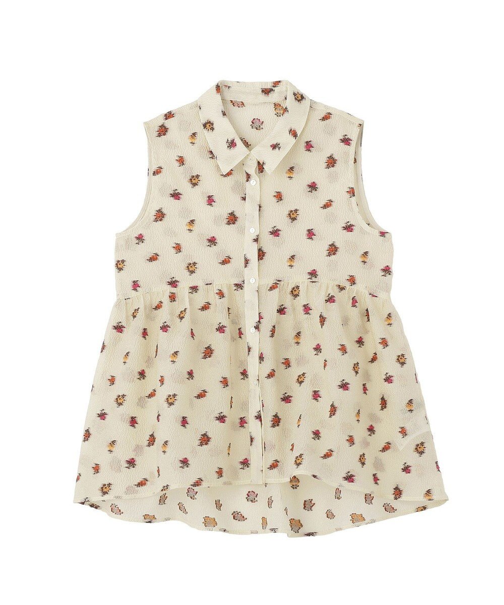 YECCA VECCA シアージャガードペプラムブラウス 