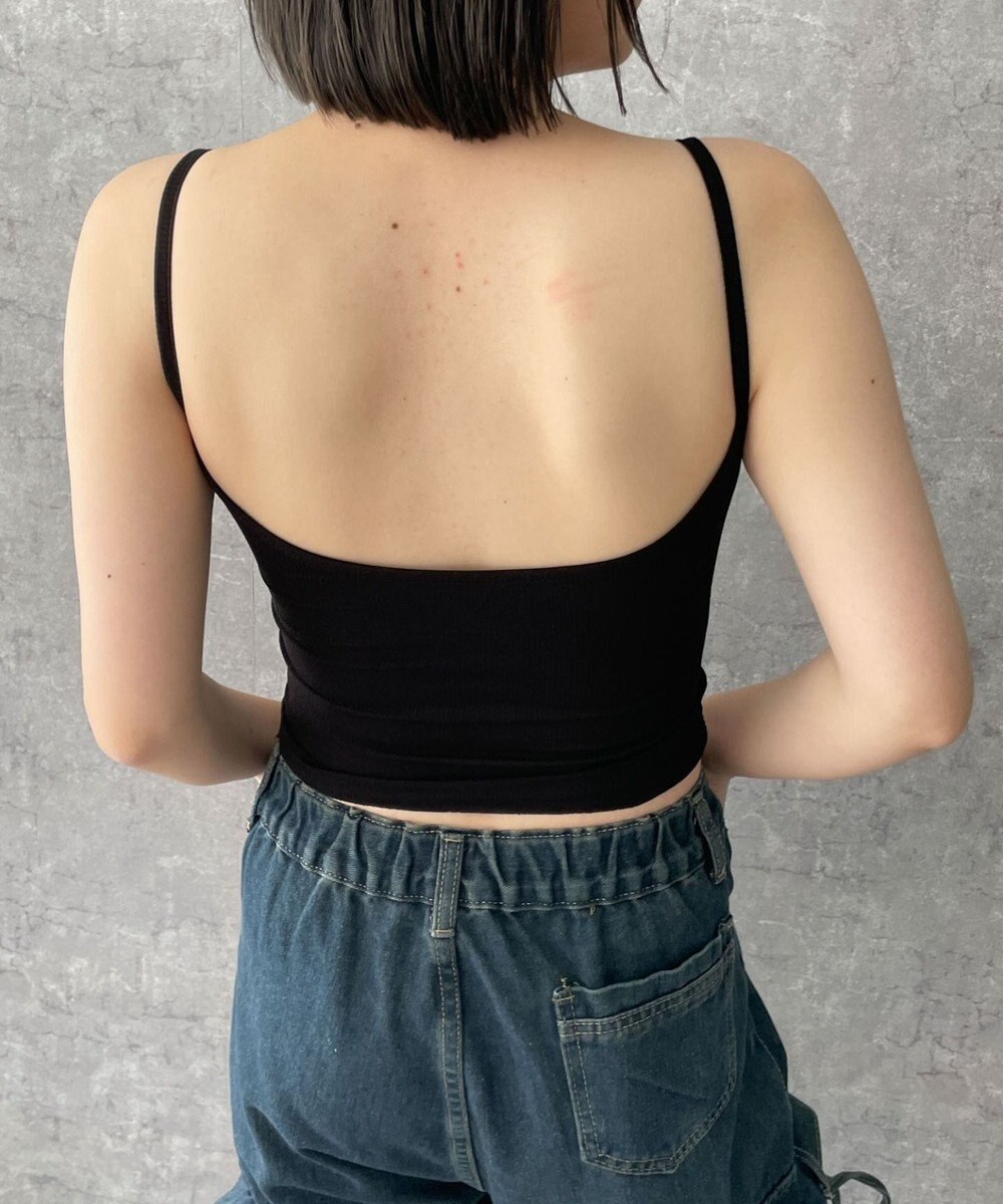 WEGO 【カップ付きインナー】グラフィックリブキャミソール 