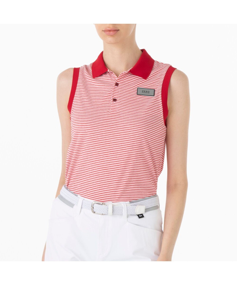 ZERO HALLIBURTON メランジ ボーダー ポロノースリーブ 82836 W4S4b レディースゴルフ 