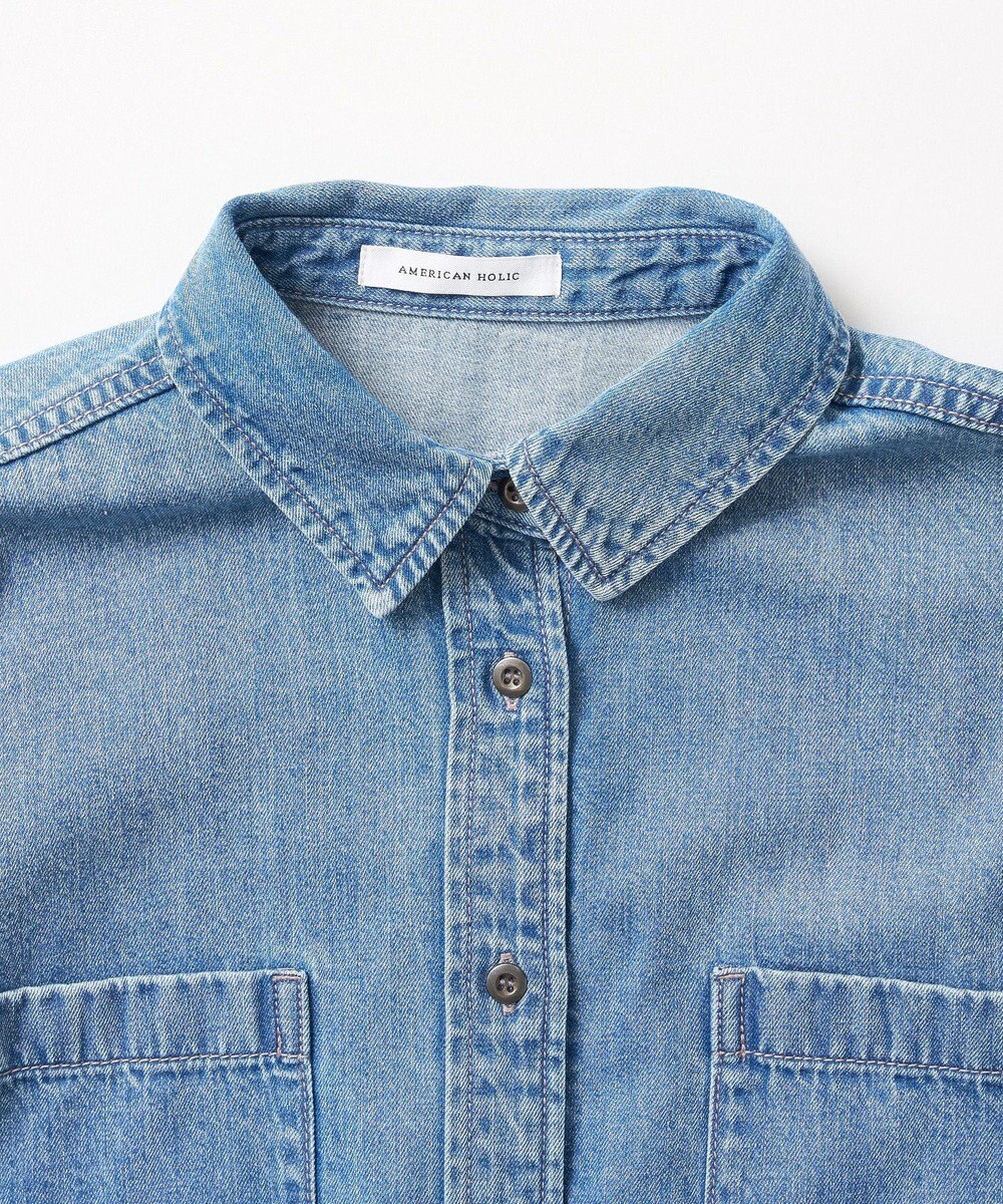 AMERICAN HOLIC Ｗポケットデニムショートシャツ 