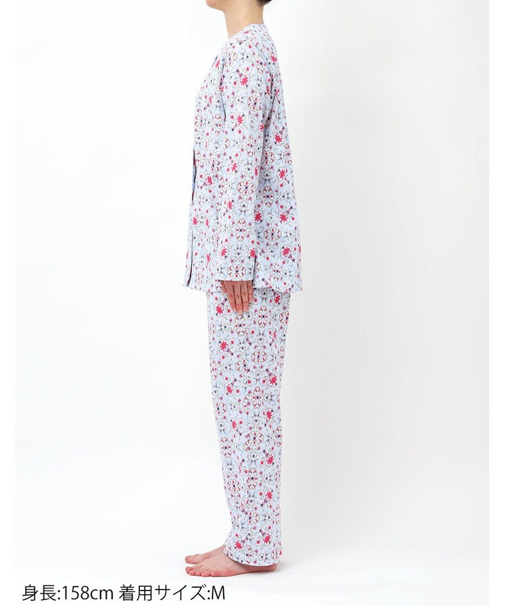 WACOAL パジャマ 長袖 長ズボン 綿100%(本体) 天竺素材 ミントン レディース NDX563 /ワコール 