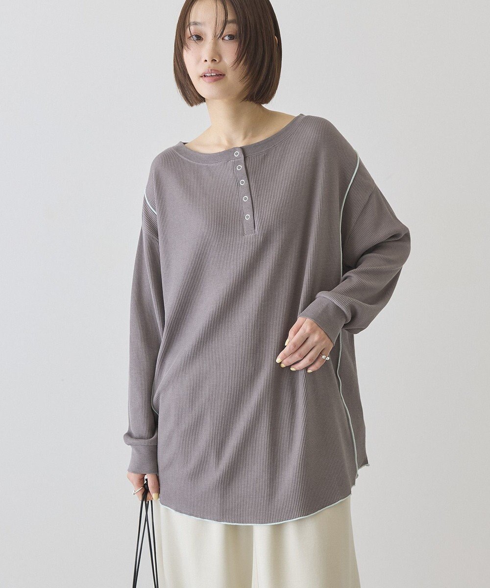 AMERICAN HOLIC 【選べる丈】ヘンリーネックワッフルメロープルオーバー 