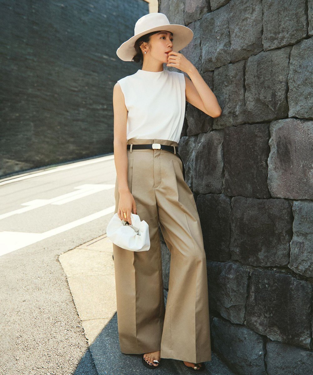 uncrave チノギャバジン ワイドトラウザー 