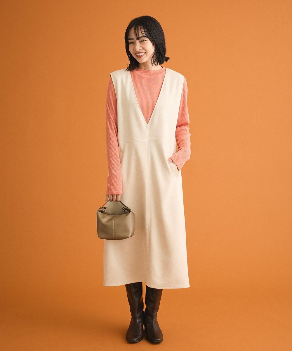 Green Parks なめらかタッチスウェード調ジャンパースカート 