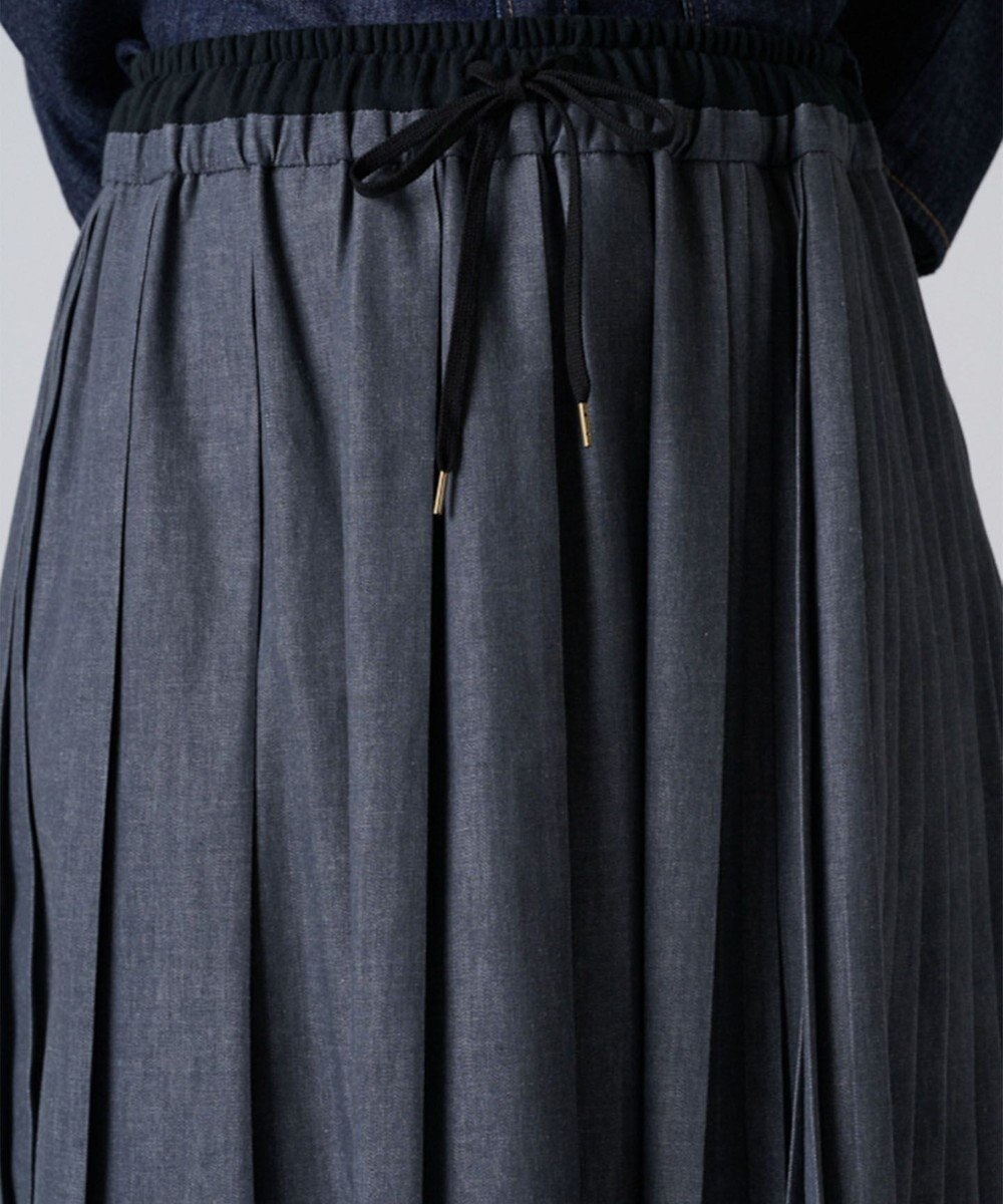 Ripo trenta anni 【ブランド人気】PLEATS RELAX LONG SK プリーツデニムスカート 