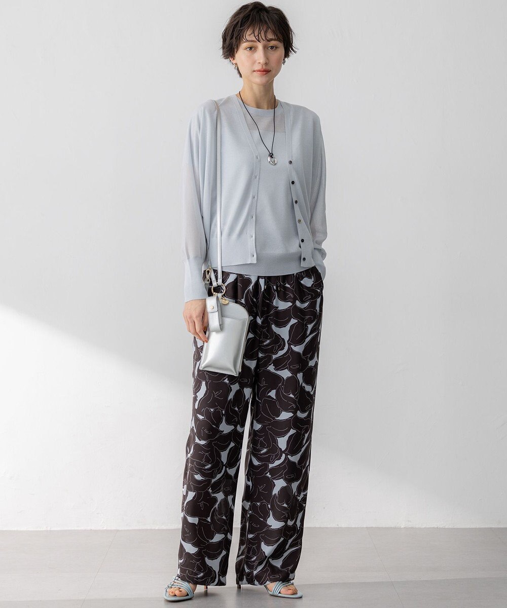 23区 L 【洗える】Ratti フラワーアートプリント ワイド パンツ 