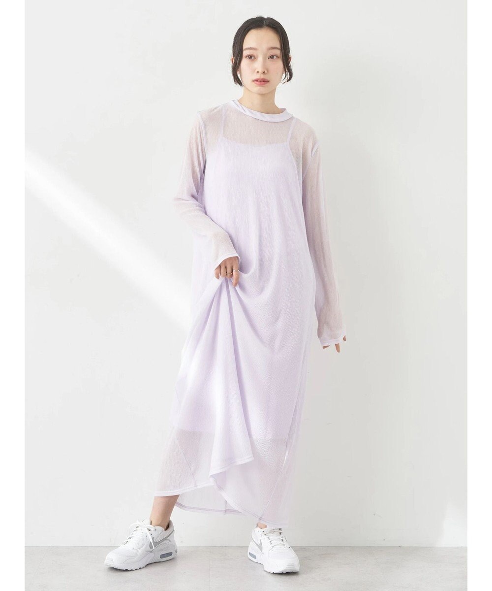 earth music&ecology ＳＥＴ２点シアーワンピース＋ペチワンピース 