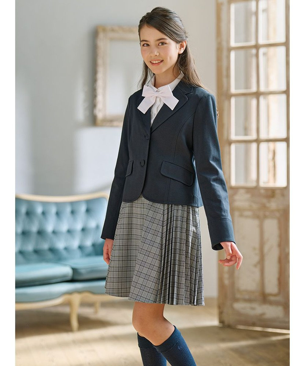 【組曲】紺　ジャケット　セットアップ　　受験　チェック　スカート　サイズ160こたくセレクト