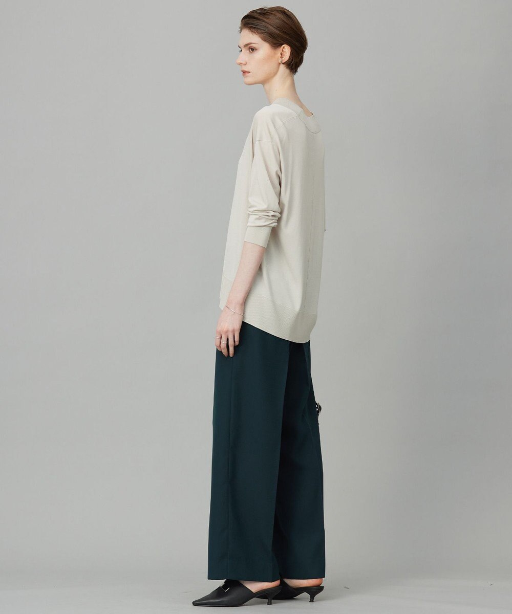 ICB L 【洗える】シルクヴィスコースハイゲージ Vネックニット 