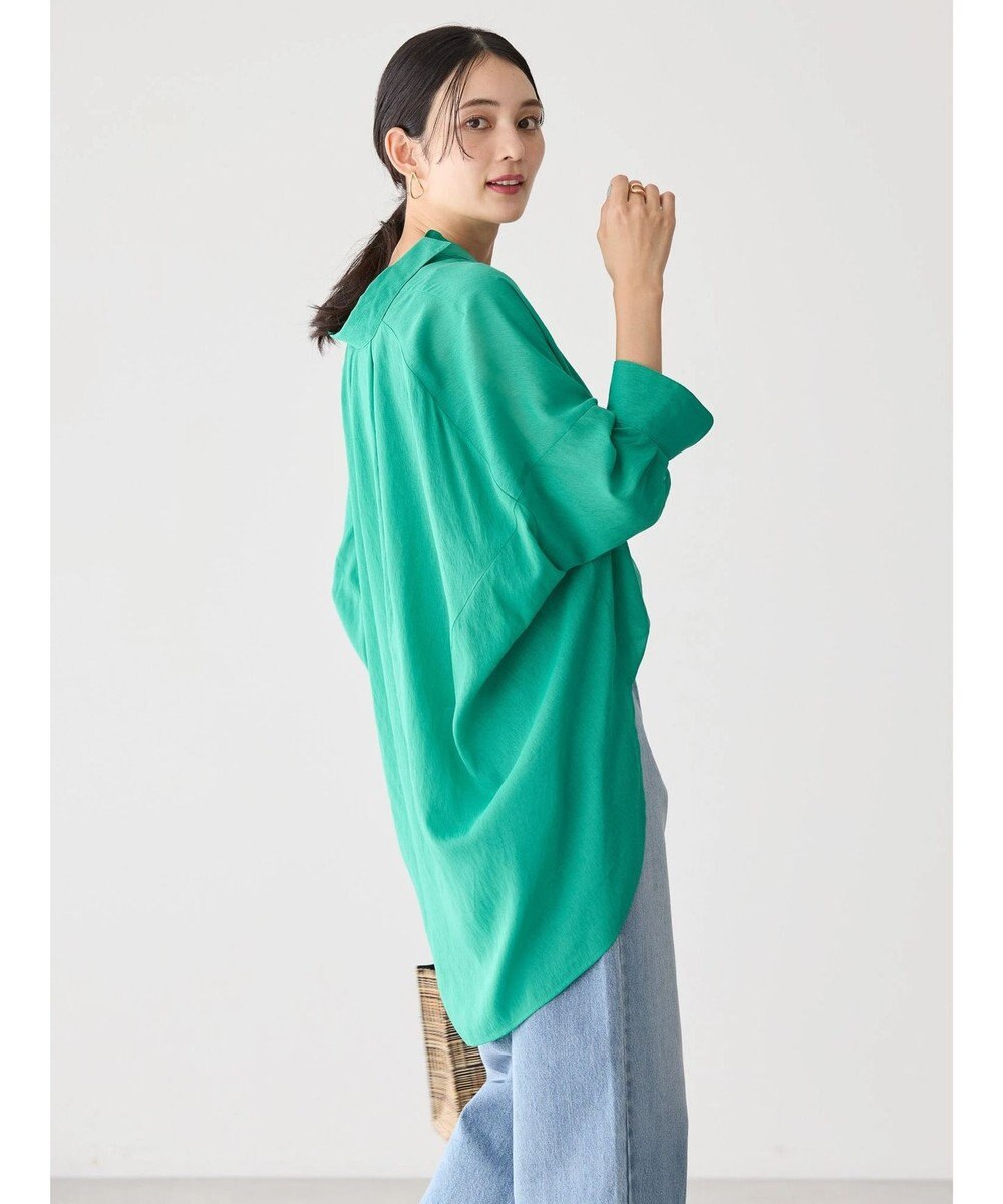 AMERICAN HOLIC 接触冷感５分袖変形ドルマンシアーシャツ 