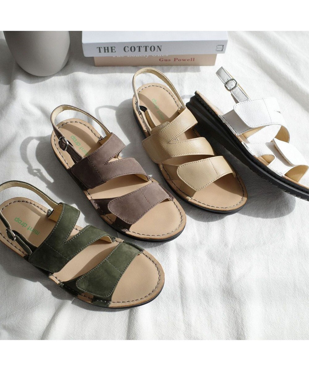 Pointer 本革 甲幅調整 マジックテープ付きサンダル 