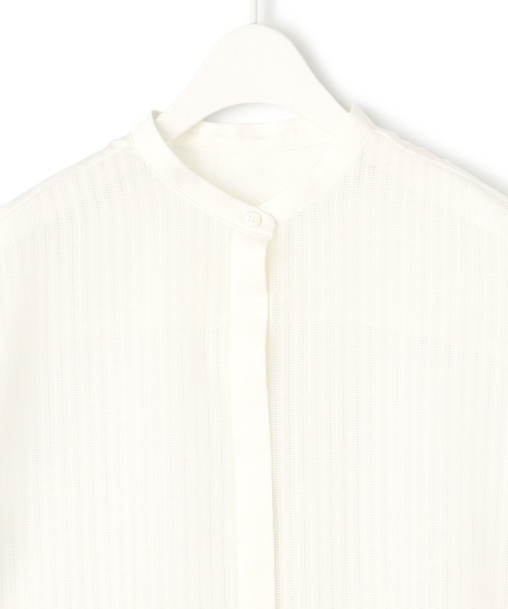 ICB 【洗える】 カラミストライプ ブラウス 