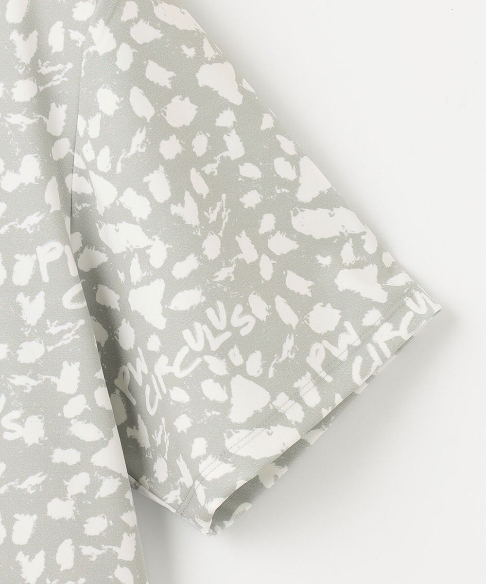 PW CIRCULUS 【MEN】【ストレッチ】アニマルプリント ロゴ モックネック シャツ 