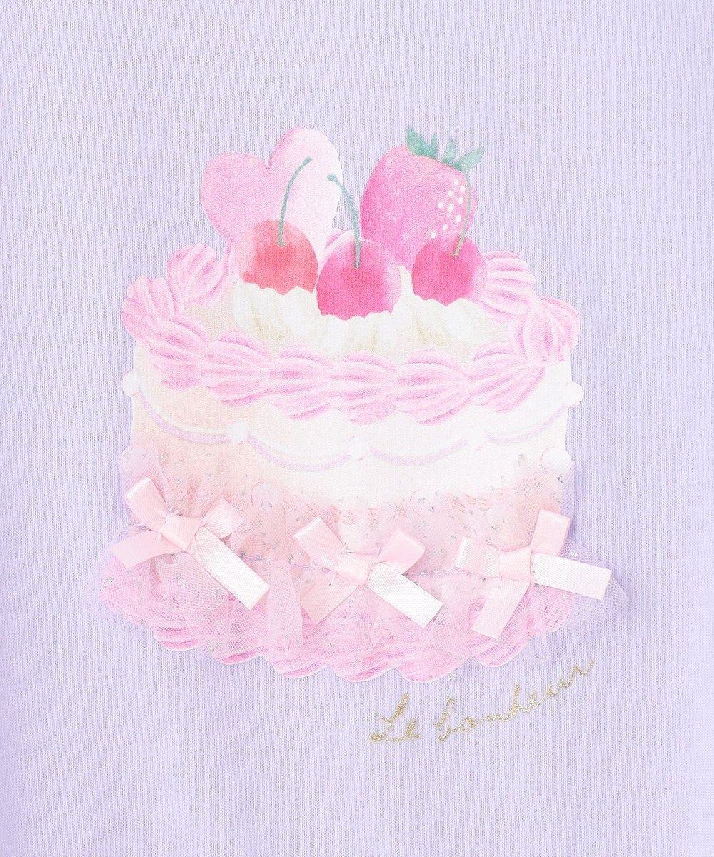 ANY KIDS 袖レース ケーキプリント Tシャツ 