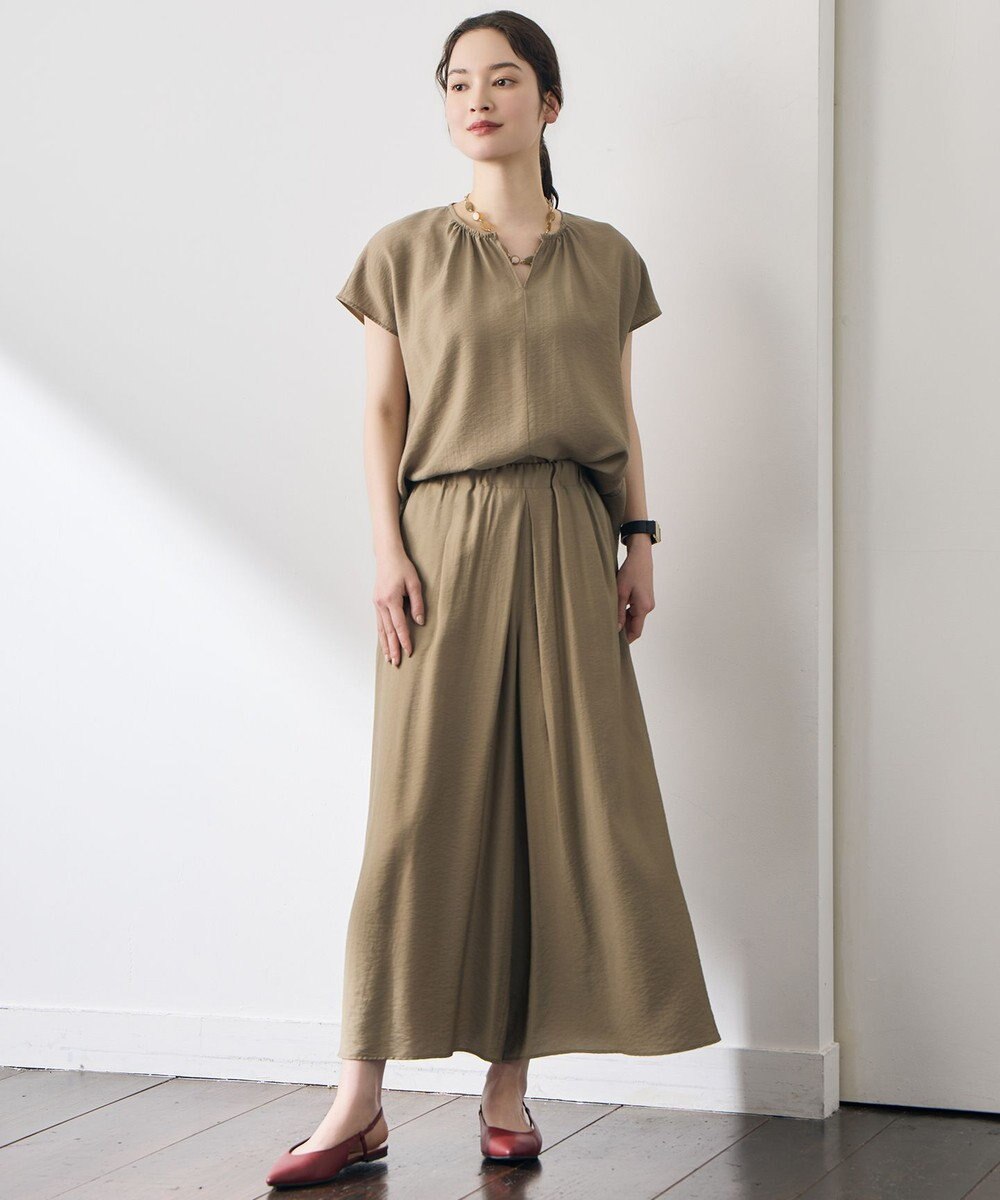 自由区 S 【セットアップ対応】エアリーツイルキュロット パンツ 