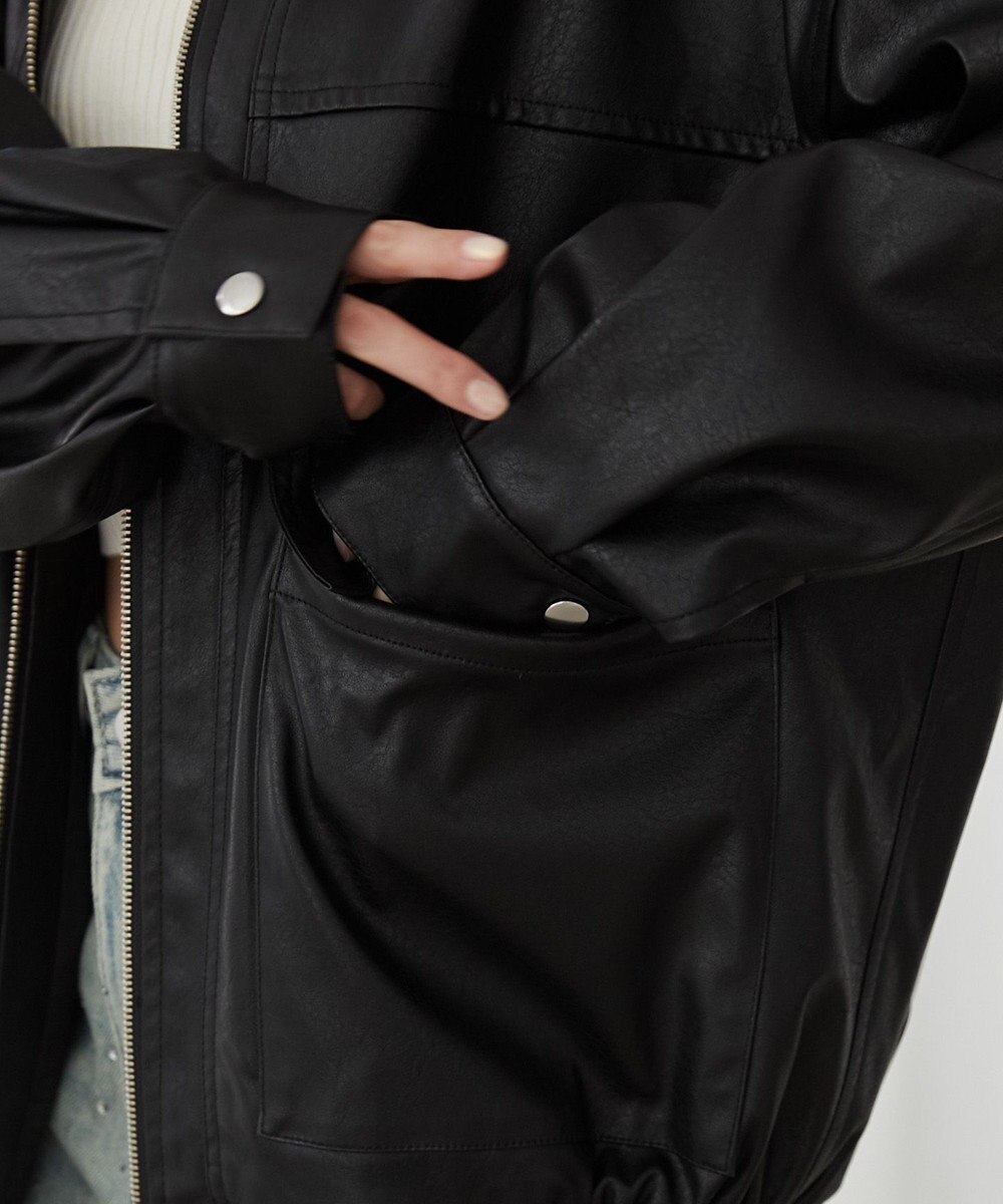 WEGO ヴィンテージライクPUフライトジャケット 