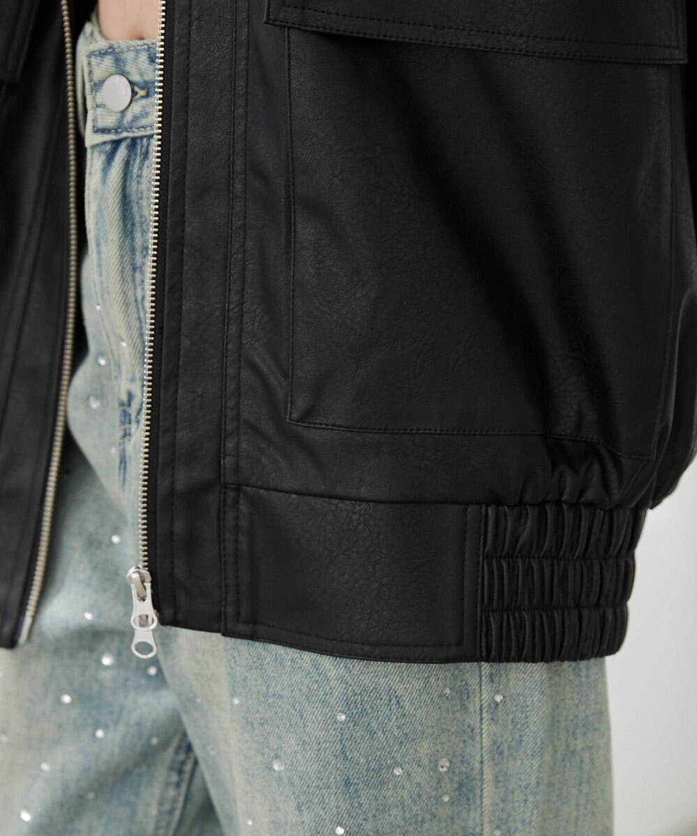 WEGO ヴィンテージライクPUフライトジャケット 