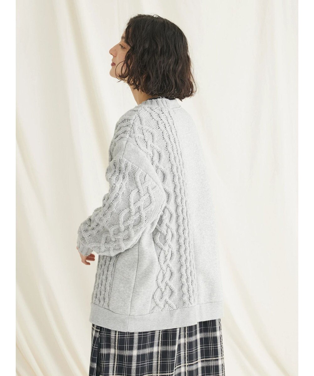 CRAFT STANDARD BOUTIQUE ケーブルニット切り替え裏起毛スウェット 