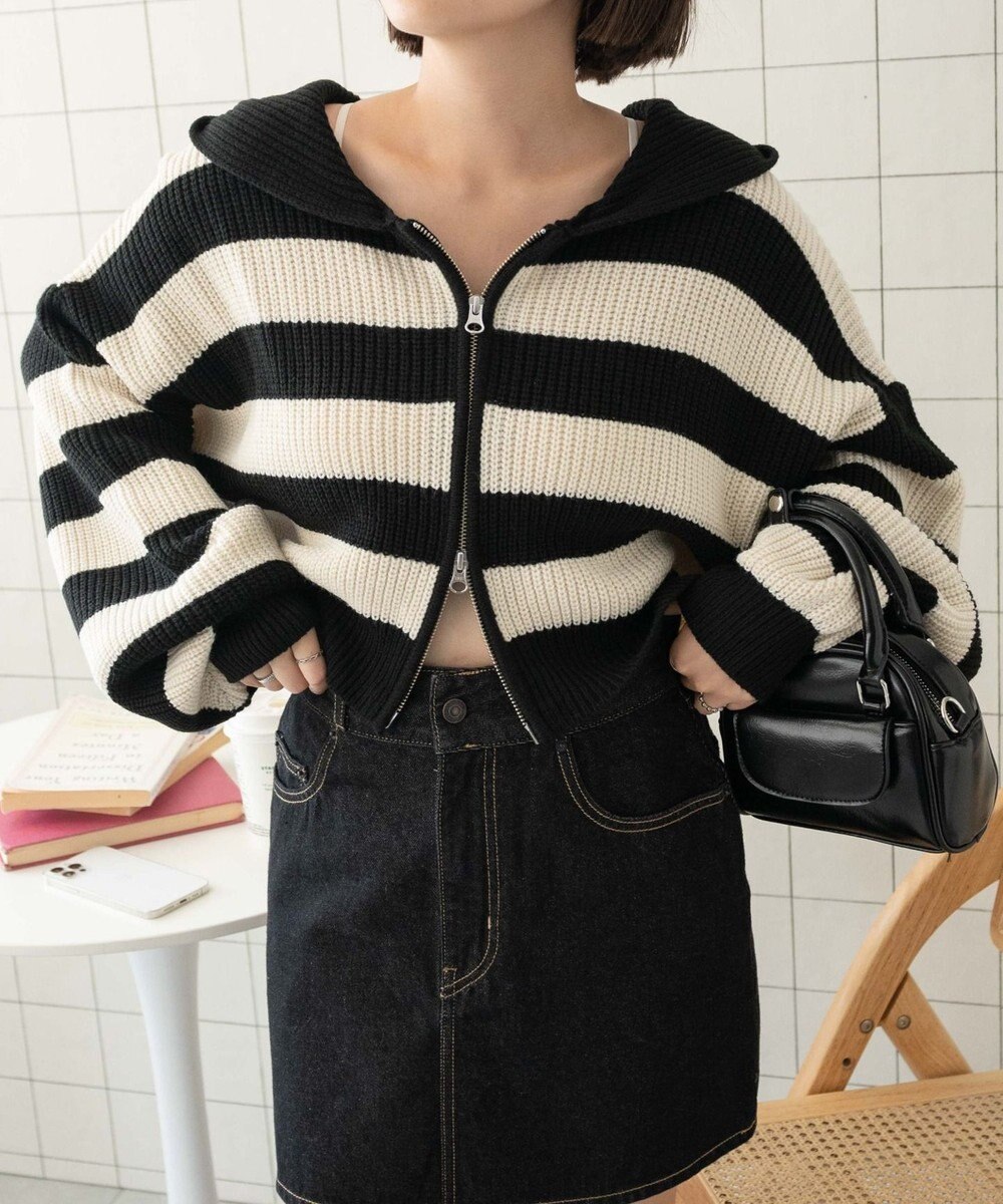 WEGO ダブルジップニットパーカー 