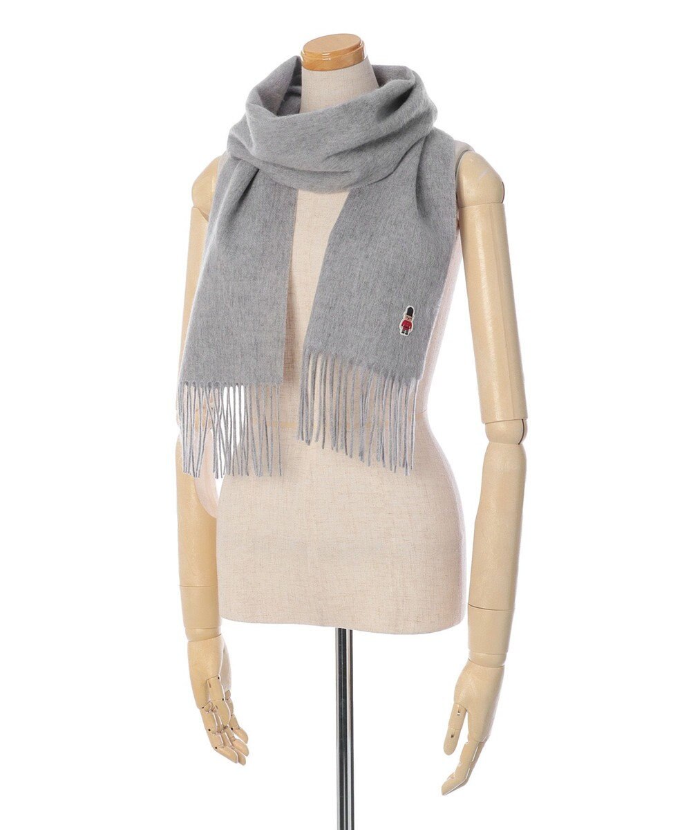 MOONBAT 【WEB限定】MACKINTOSH PHILOSOPHY バッキンガムベア付きウール100%無地マフラー (パッケージ付き) 