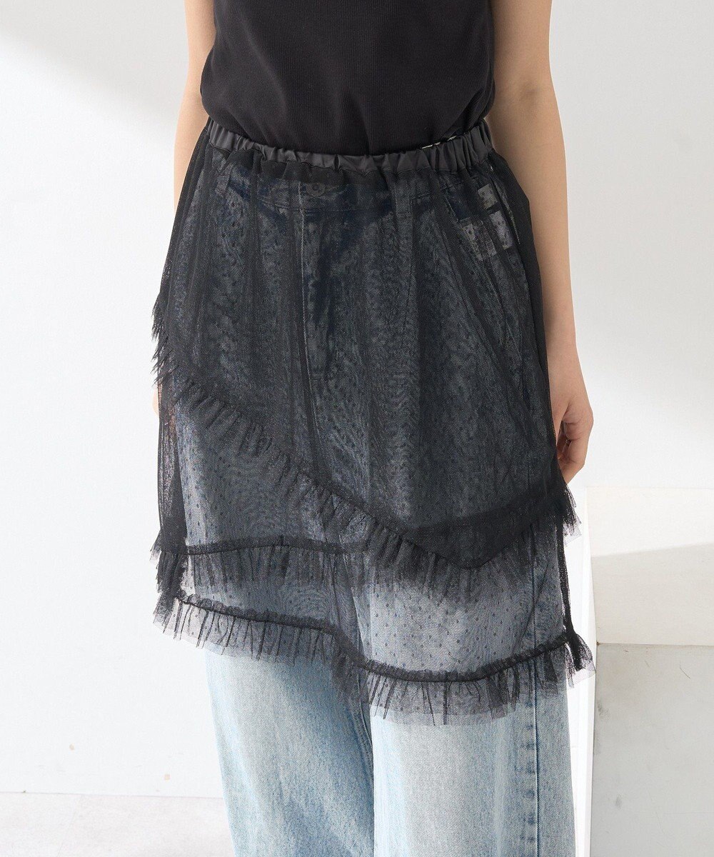 earth music&ecology ドットチュールスカート 