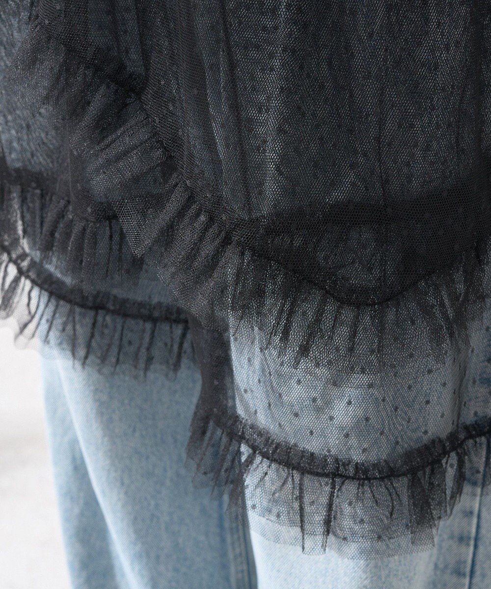 earth music&ecology ドットチュールスカート 